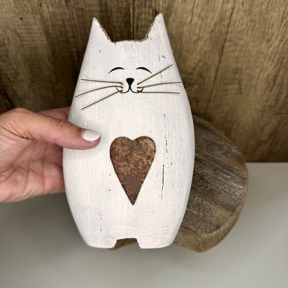 Rustic Cat Shelf Sitter Wood Love Home Decor Boho Home FAST SHIP - Picture 1 of 10